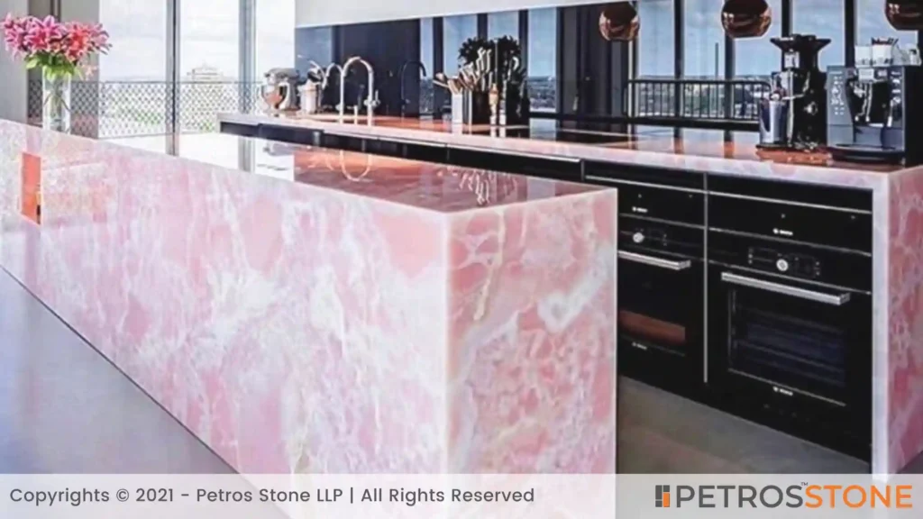 Pink Onyx Slabs Mockup