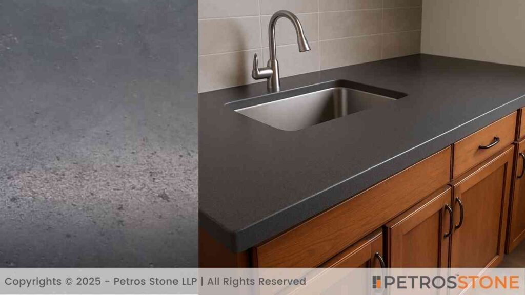 Black Galaxy Honed Finish Countertop