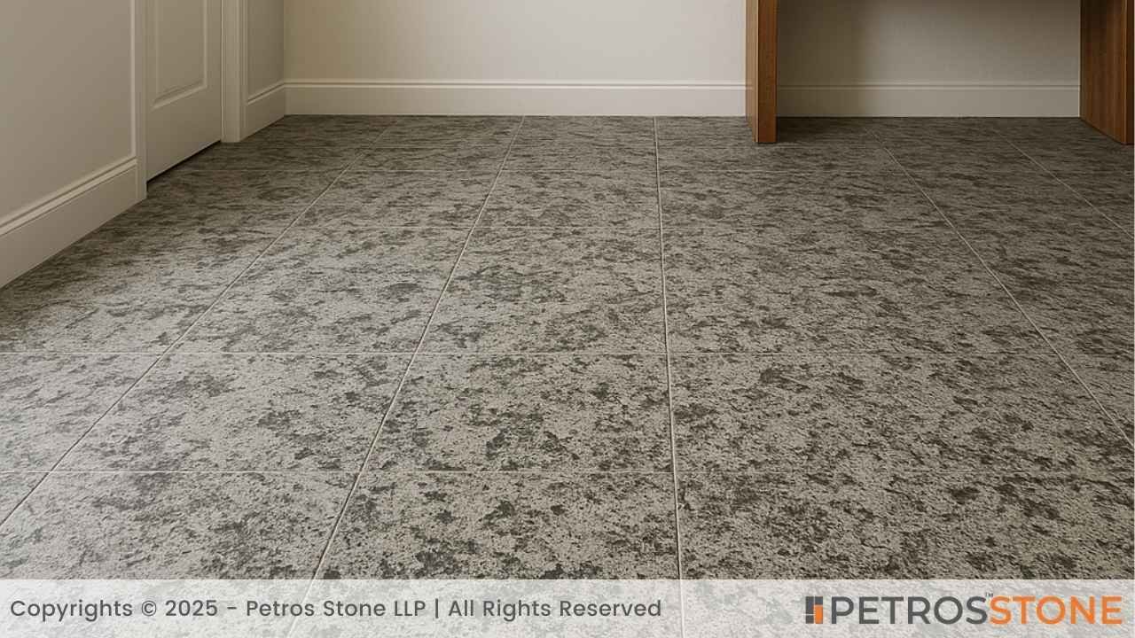 Alaska White Leathered Granite Flooring