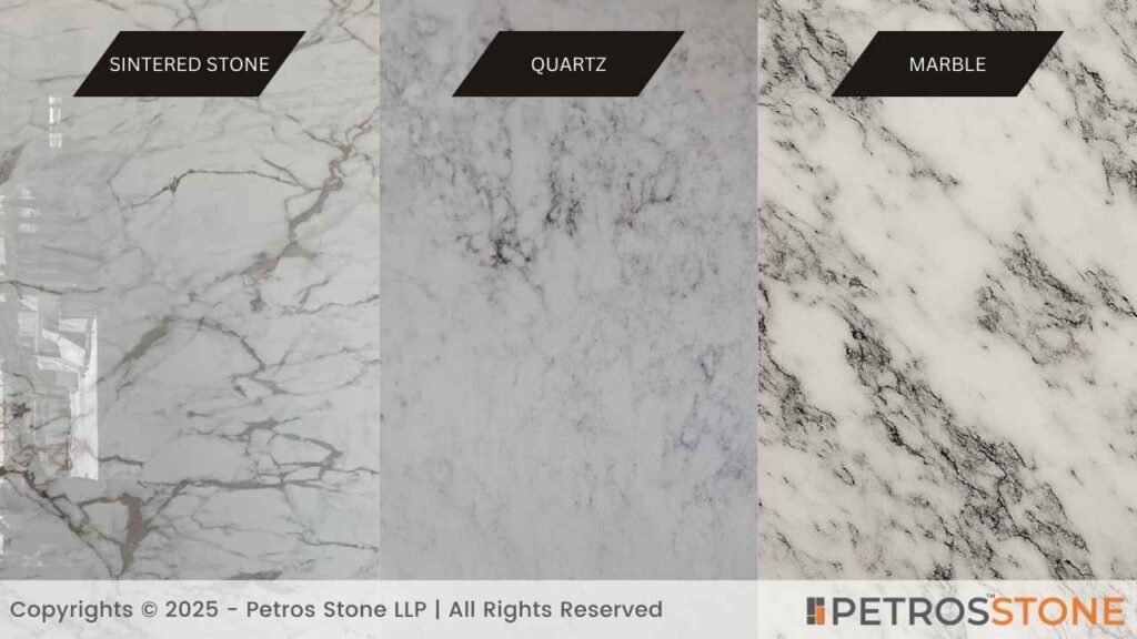Sintered Stone vs Quartz vs Marble