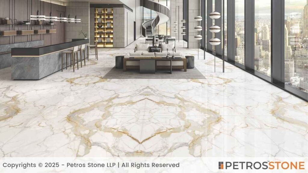 Statuario Gold Sintered Stone Flooring