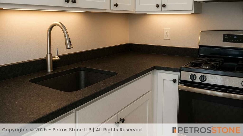 Black Pearl Leathered Granite Countertop