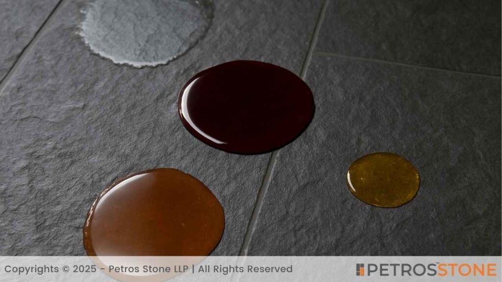 Staining and Water Retention of Leathered Finish Granite