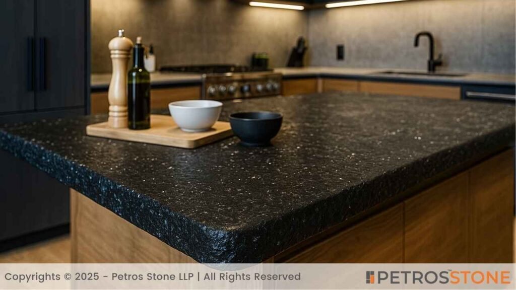 Uneven Surface Texture in Leathered Finish Granite
