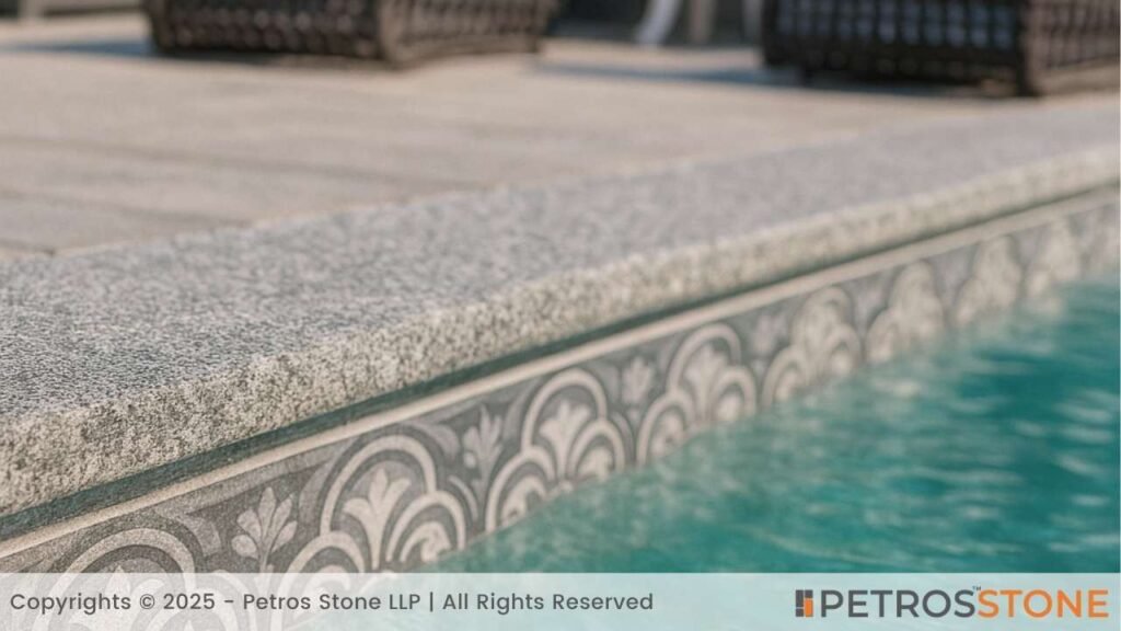 Adhunik Grey Granite Pool Flamed Finish Coping