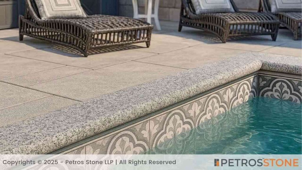 Alaska White Granite Honed Finish Bullnose Edge Coping