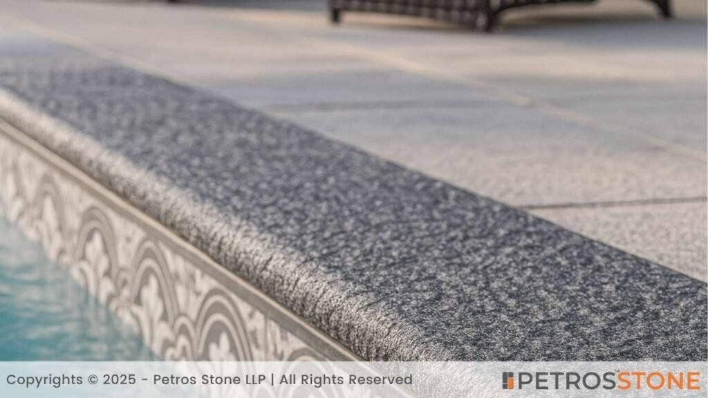 Black Albena Granite Bush-Hammered Finish Coping
