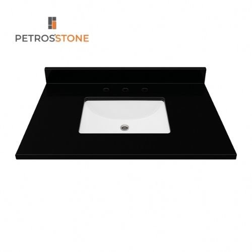 Black Quartz Stone Vanity Top 37x22