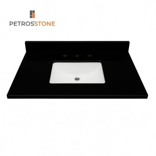 Black Quartz Stone Vanity Top 49x22