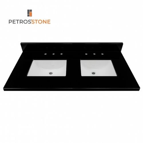 Black Quartz Stone Vanity Top 61x22