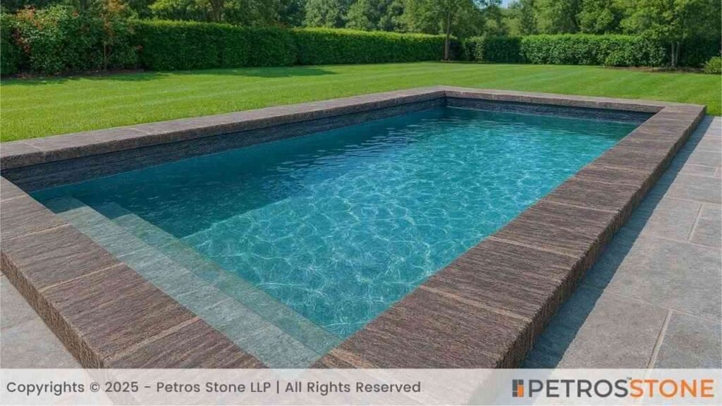 Brushed Finish Travertine Pool Coping