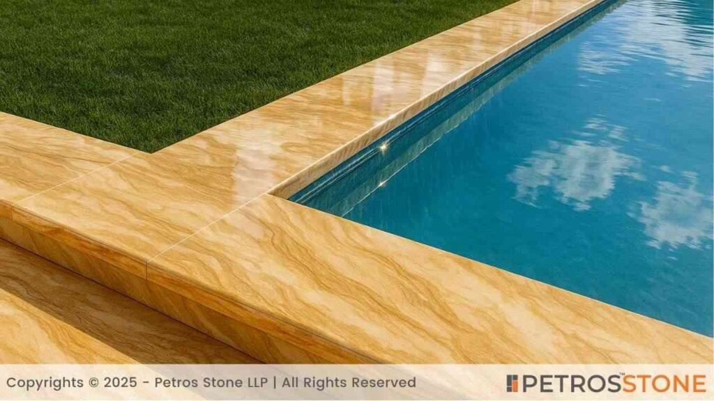Cafe Amaro Polished Finish Marble Pool