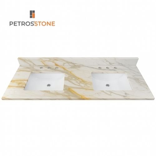 Calacatta Gold Marble Vanity Top 61x22