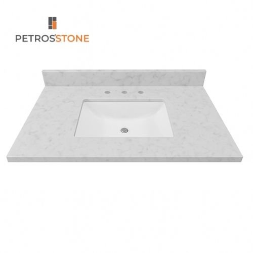 Carrara Quartz Stone Vanity Top 37x22