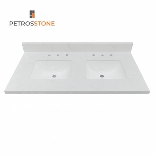 Carrara Quartz Stone Vanity Top 61x22