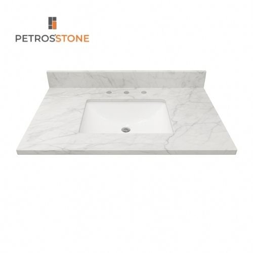 Carrara White Marble Vanity Top 37x22