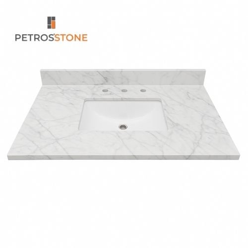 Carrara White Marble Vanity Top 49x22