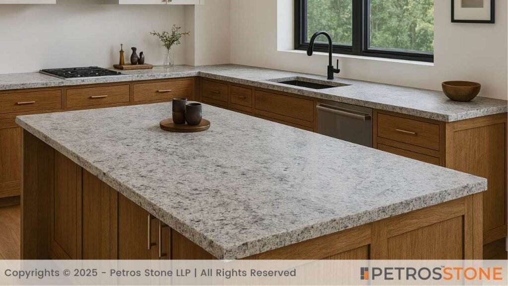 Colonial White Honed Granite Countertop