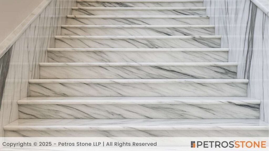 Indian Panda White Marble Stair Coping