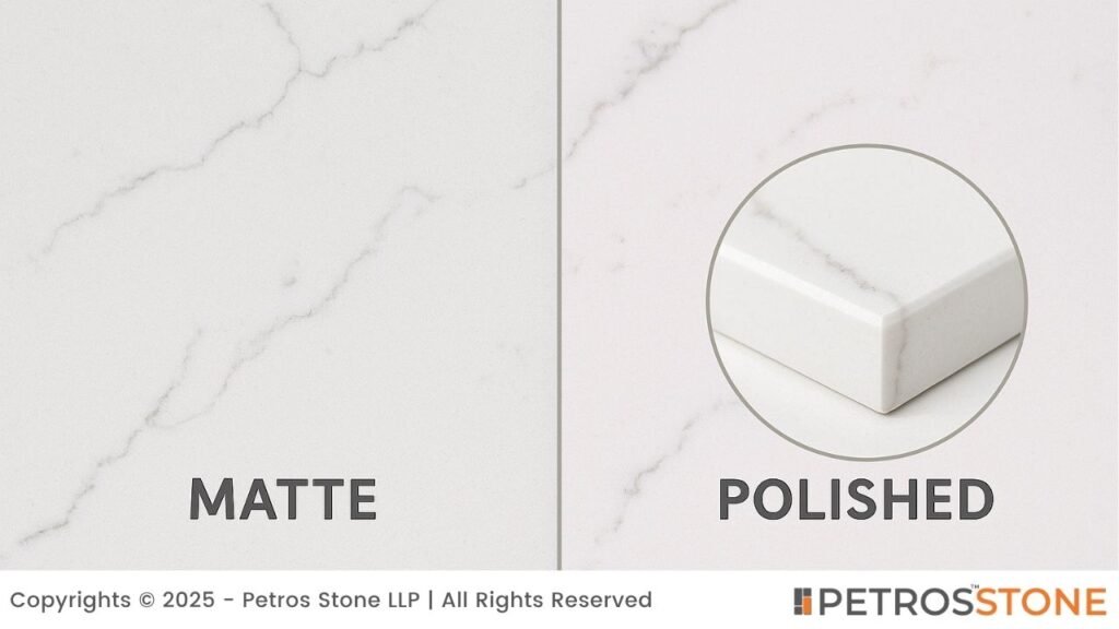 Matte vs Polished Finish Quartz