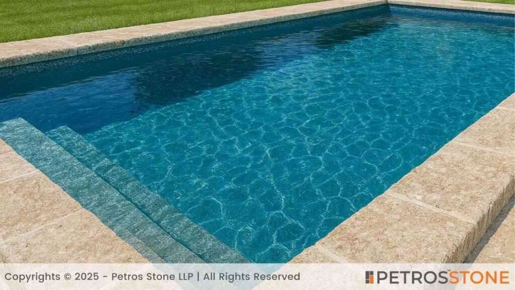 Tumbled Finish Travertine Pool Coping