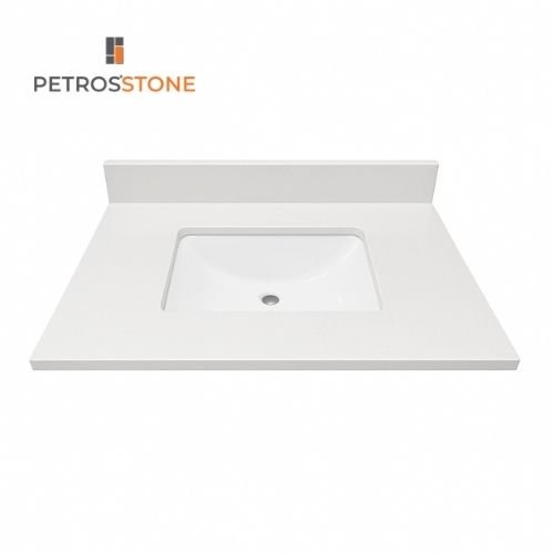 White Quartz Stone Vanity Top 31x22