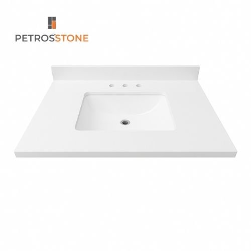 White Quartz Stone Vanity Top 37x22