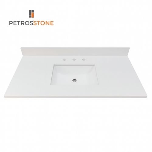 White Quartz Stone Vanity Top 49x22