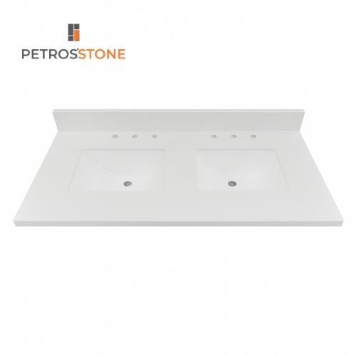 White Quartz Stone Vanity Top 61x22