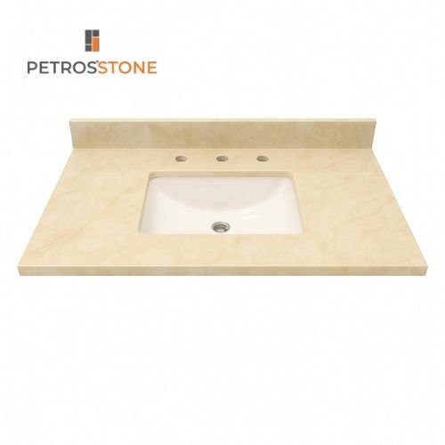 Beige Cultured Marble Vanity Top 37x22