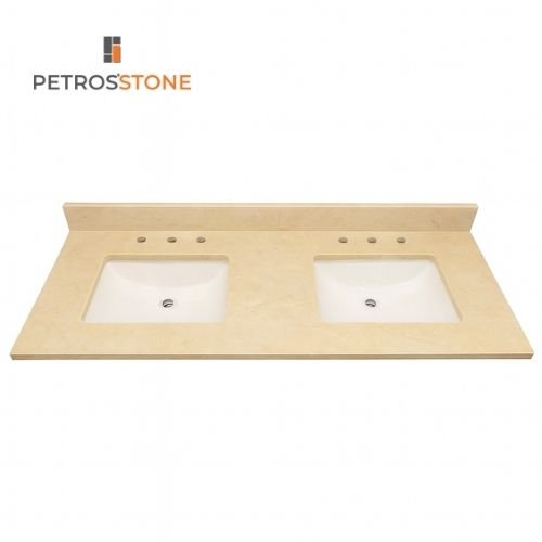 Beige Cultured Marble Vanity Top 61x22
