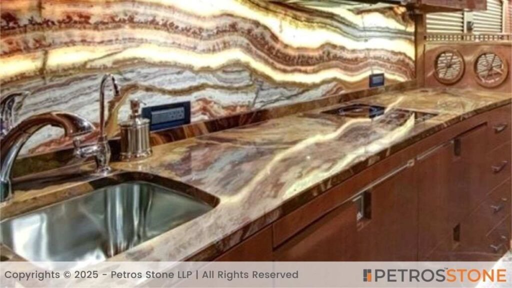 Tiger Onyx Marble Kitchen
