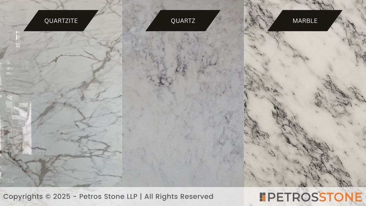 Quartzite vs Quartz vs Marble