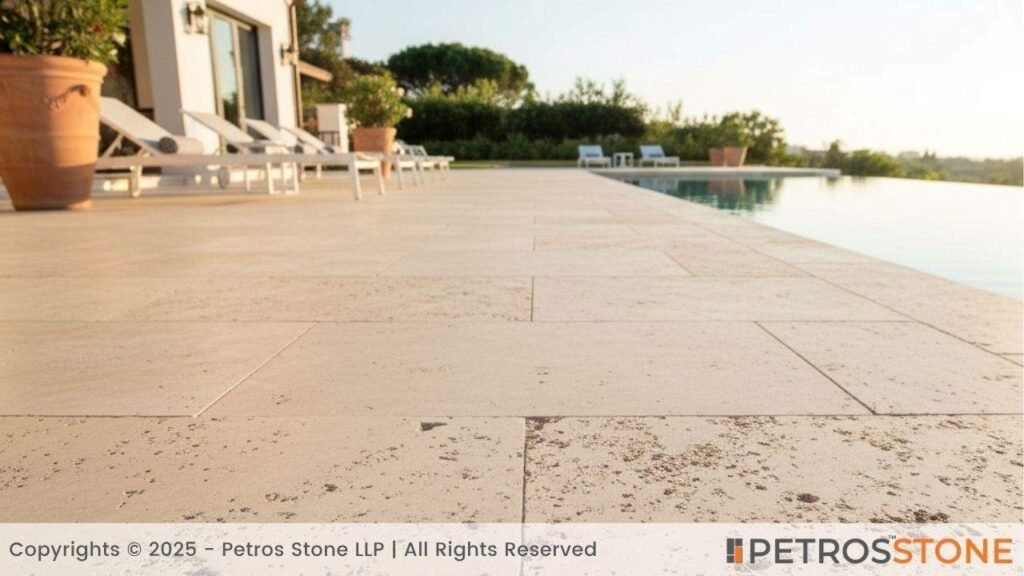 Poolside Flooring (Cool Travertine Pool Deck) Flagstone