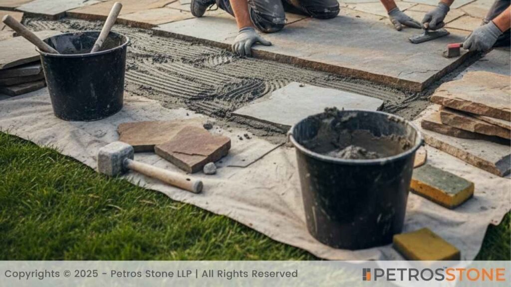 Wet-Laid Flagstone Installation