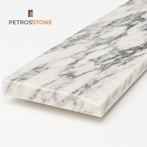 Arabescato Carrara Marble Single Hollywood Edge Threshold
