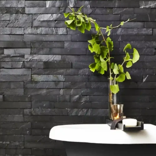 Dark Black Slate Wall Cladding