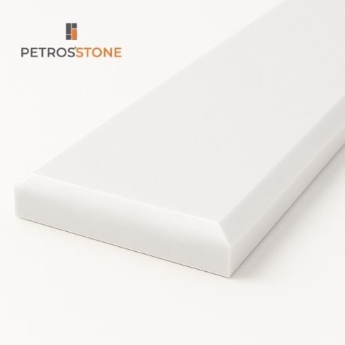 Super White Quartz Double Beveled Edge Threshold