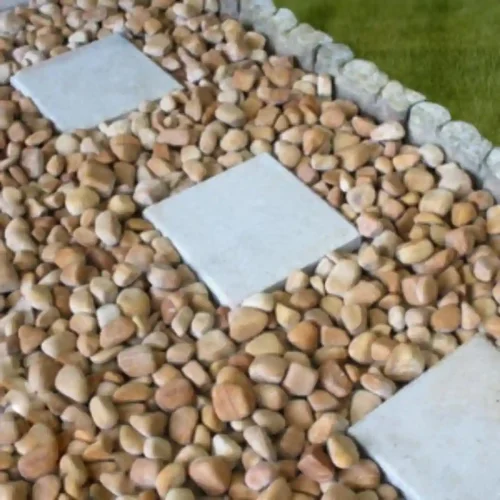 Teak Sandstone Pebbles Mockup