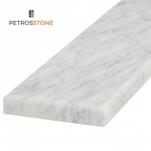 White Carrara Marble Double Beveled Threshold