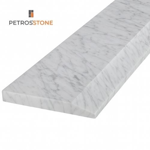 White Carrara Marble Single Hollywood Threshold