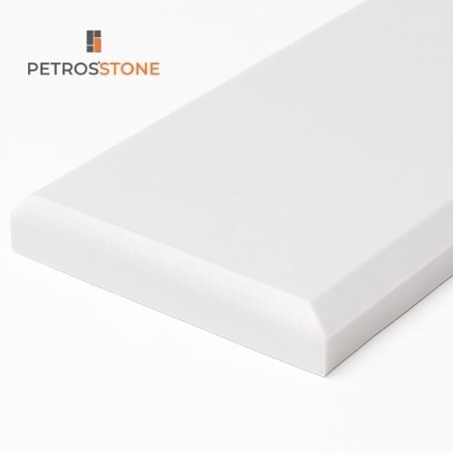 White Engineered Marble Honed Finish Threshold