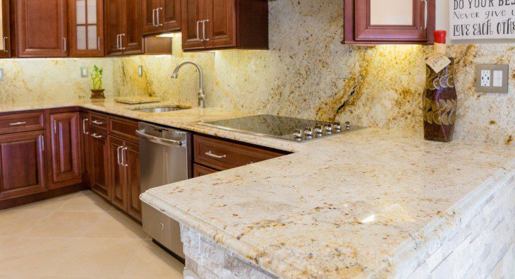 White Granite countertop for Kitchen