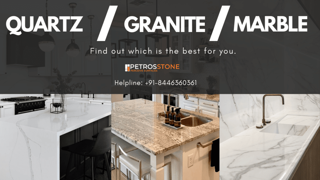 QUartz or Granite, which is best. Find out the best optoin among quartz, granite and marble for kitchen countertops. 