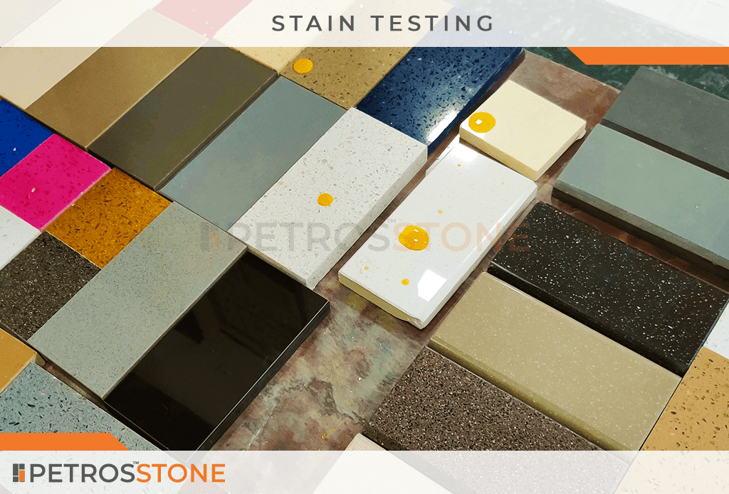 Testing Stain-Resistance of High-Grade Quartz. Is quartz stain resistant?