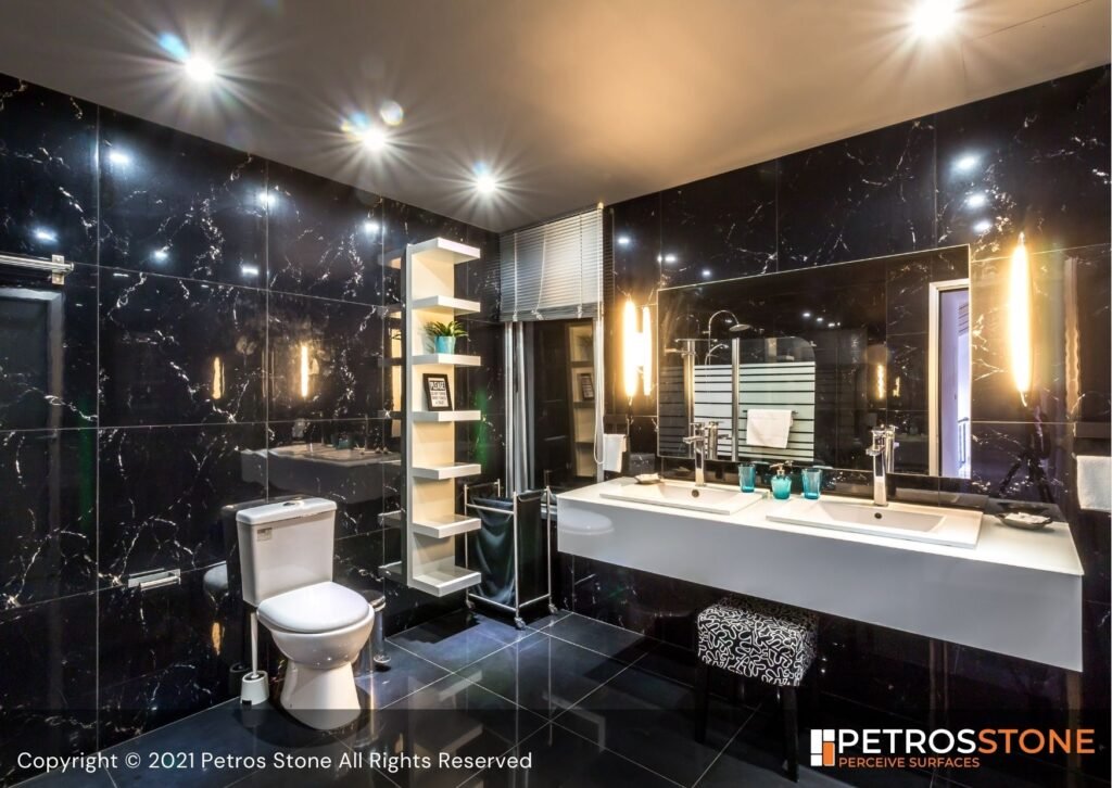 Black Bathroom Nero Portoro Black italian Marble