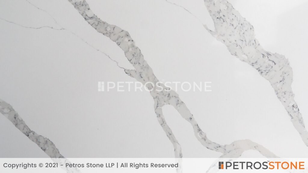 Calacatta Quartz With Bold Design by Petrosstone