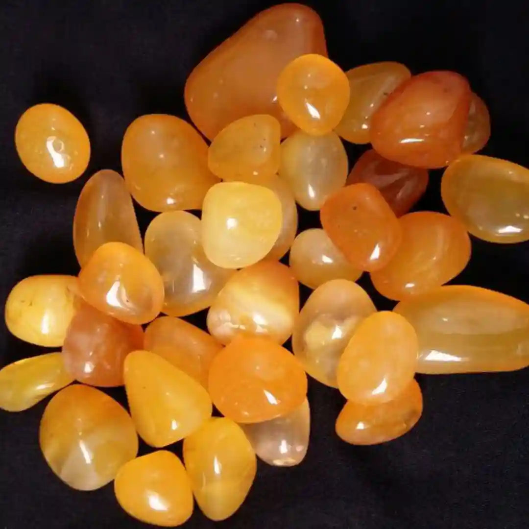Yellow Onyx Polished Pebbles Mockup