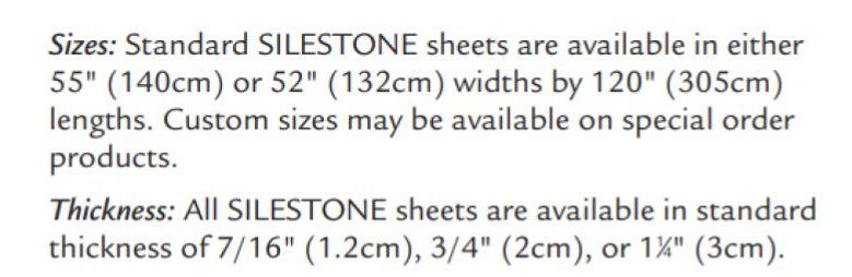 Silestone Technical Spec