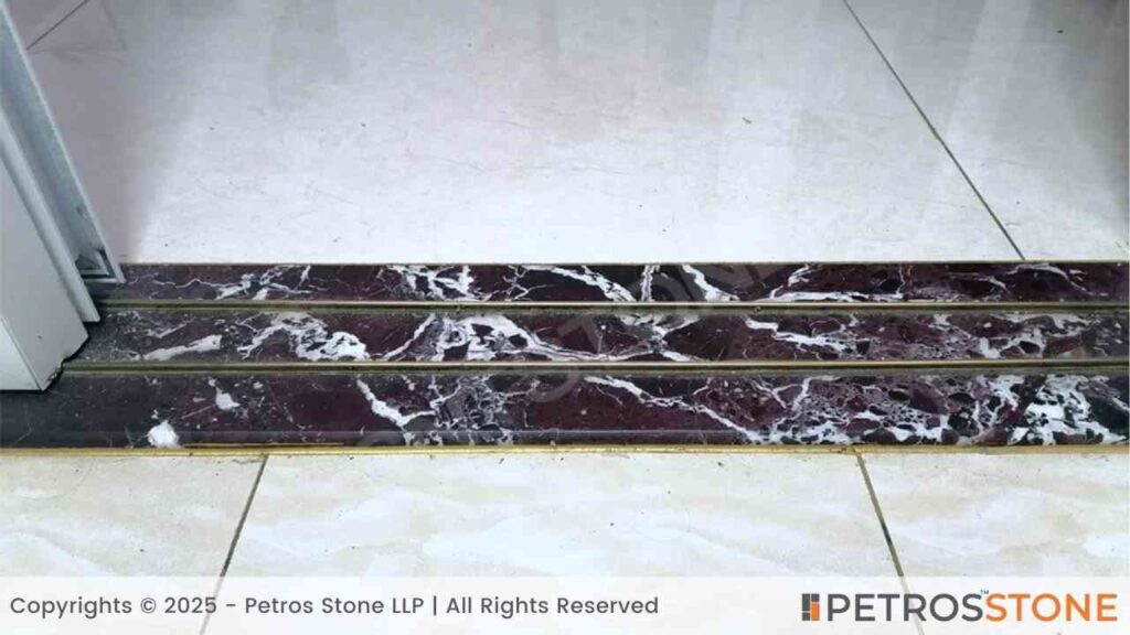 Marble Door Threshold in Residential Area